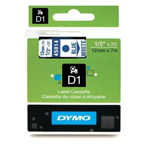 Dymo etikete modra na bela (45014 / S0720540), 12mm, laminirano