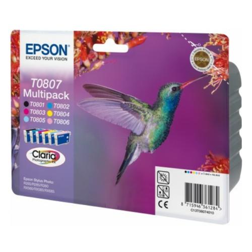 Epson polnilo za kartušo črna / cian / magenta / rumena / cian fotografijagrafija / magenta fotografijagrafija (C13T08074011 / T0807) (multipack)