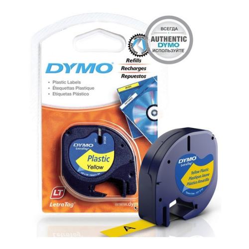 Dymo letra pisalni trak rumena (91202 / S0721620), 12mm