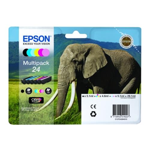 Epson polnilo za kartušo črna / cian / magenta / rumena / cian fotografijagrafija / magenta fotografijagrafija (C13T24284011 / 24) (multipack)