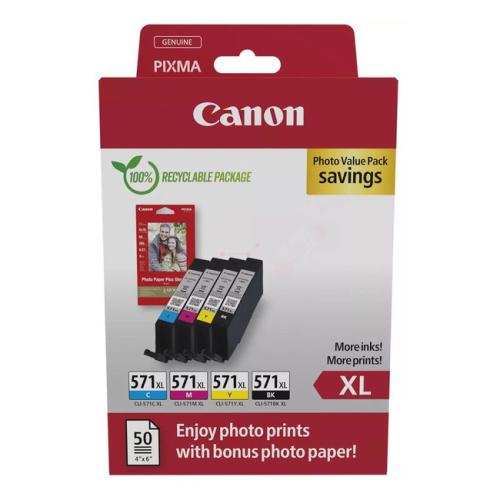 Canon polnilo za kartušo / foto papir črna / cian / magenta / rumena (0332C005 / CLI571XL) (multipack, high capacity)