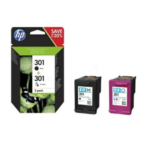 HP polnilo za kartušo črna / barva (N9J72AE / 301) (Dvojni paket, multipack)