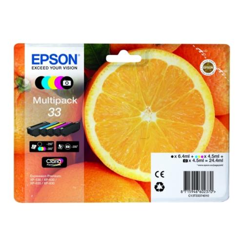 Epson polnilo za kartušo črna / črna fotografijagrafija / cian / magenta / rumena (C13T33374011 / 33) (multipack)