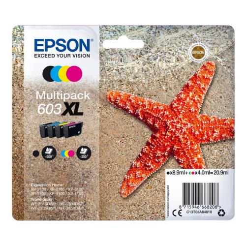 Epson polnilo za kartušo črna / cian / magenta / rumena (C13T03A64010 / 603XL) (multipack, high capacity)